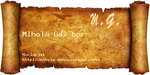Mihola Gábor névjegykártya